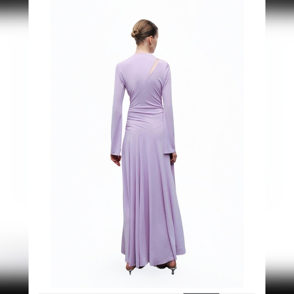 Chic Long Sleeve Lavender Dress - Picture 5 of 6